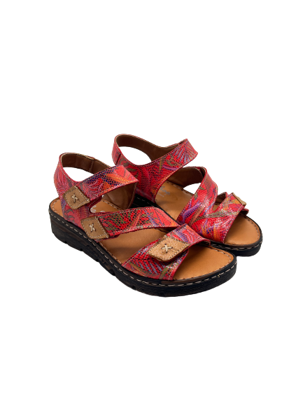The Shoe Parlour by Phelans Shoes 284-55 Miruna Red Velcro Sandals
