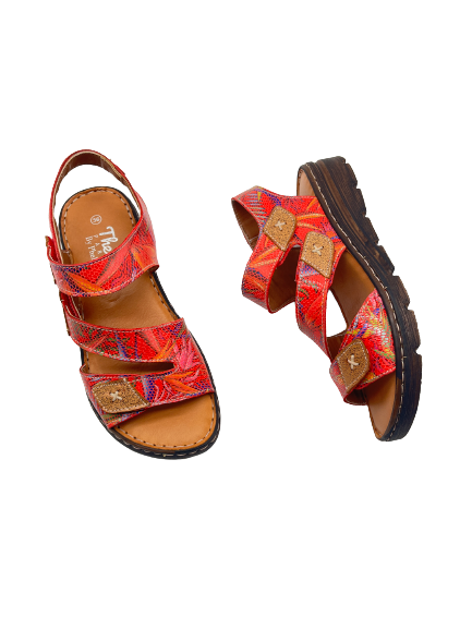 The Shoe Parlour by Phelans Shoes 284-55 Miruna Red Velcro Sandals