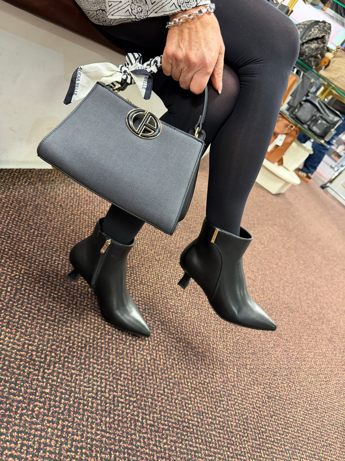 Marco Tozzi 2-25327-47 001 Black Kitten Heel Boots
