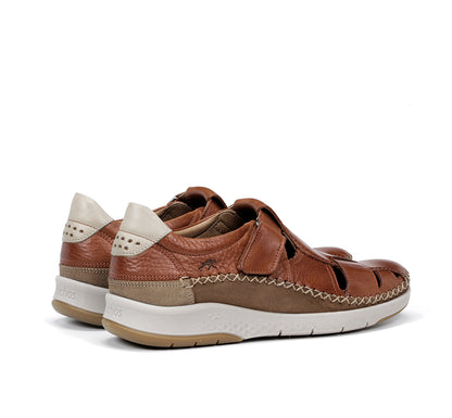 Fluchos F0797 Tan Velcro Shoes with White Back