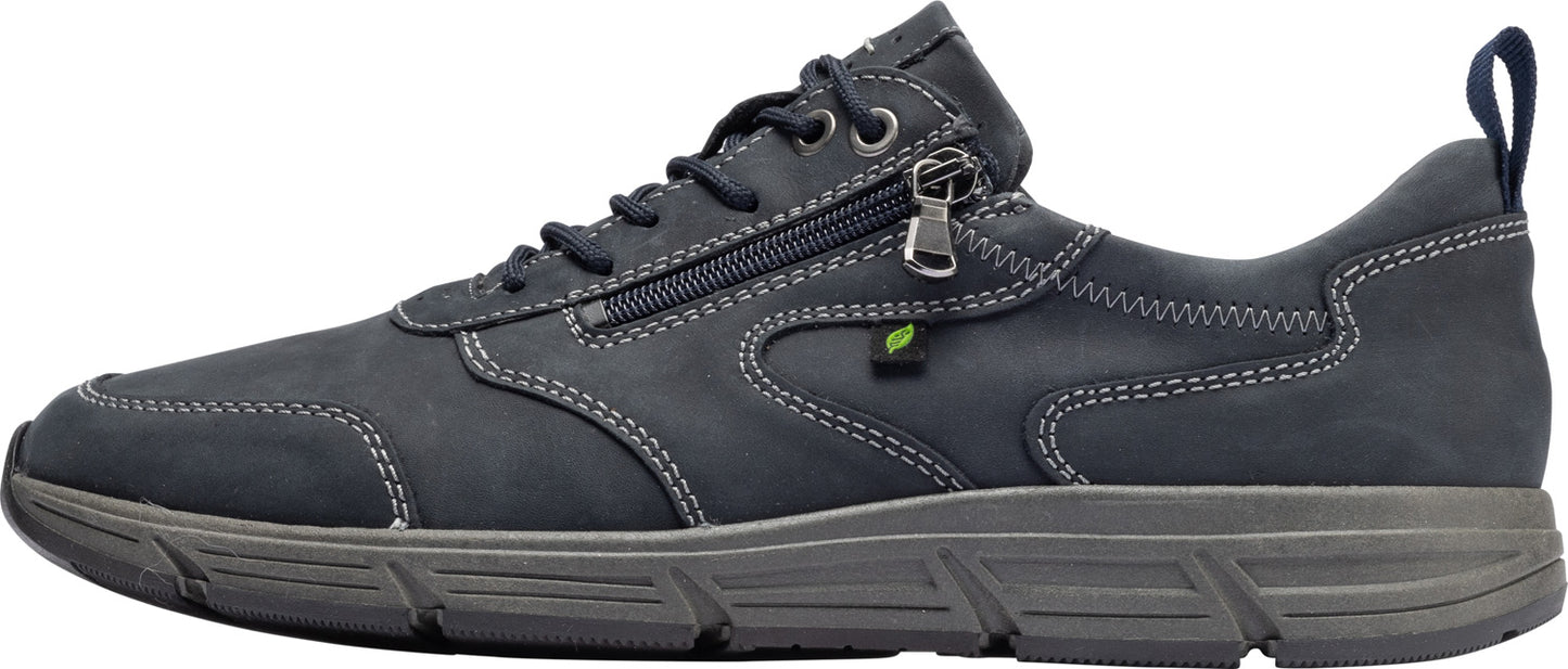 Waldlaufer 323016 158 194 Crazy Horse Navy/Green Leaf Side Lace & Zip Sneakers