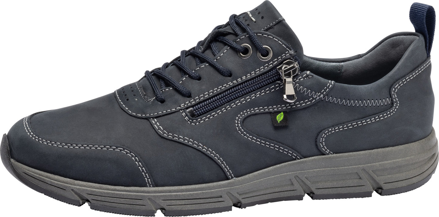 Waldlaufer 323016 158 194 Crazy Horse Navy/Green Leaf Side Lace & Zip Sneakers