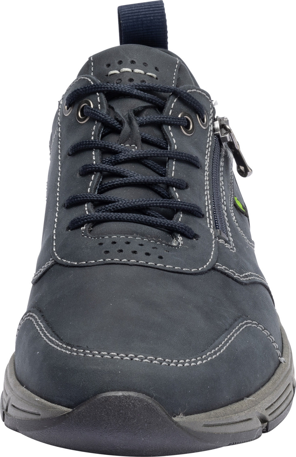 Waldlaufer 323016 158 194 Crazy Horse Navy/Green Leaf Side Lace & Zip Sneakers