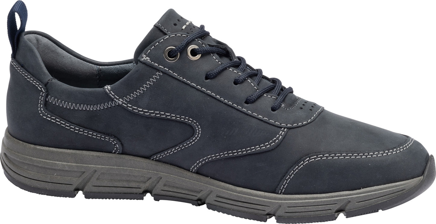Waldlaufer 323016 158 194 Crazy Horse Navy/Green Leaf Side Lace & Zip Sneakers