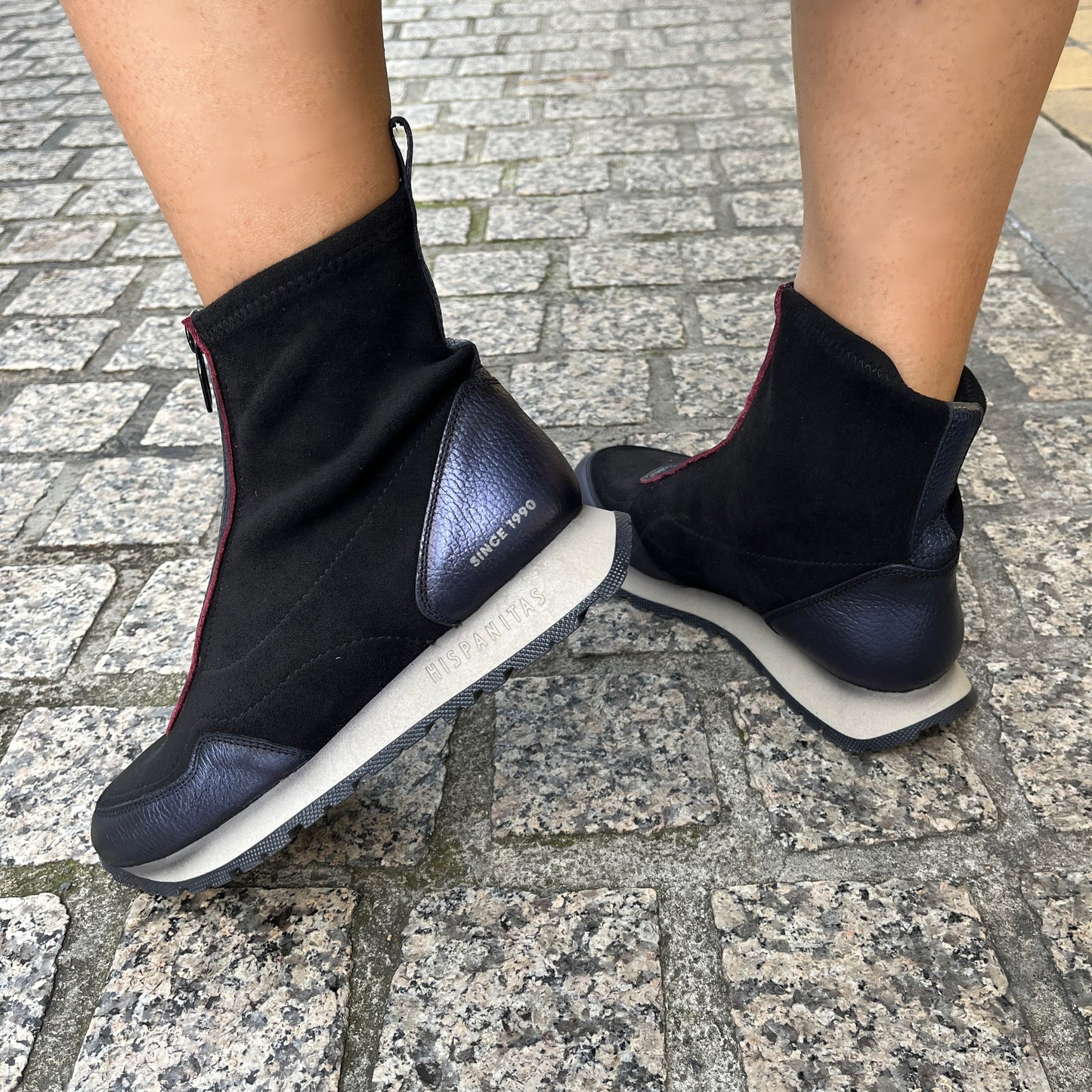 Hispanitas HI254354 Midnight Navy & Black Boots with Front Zip