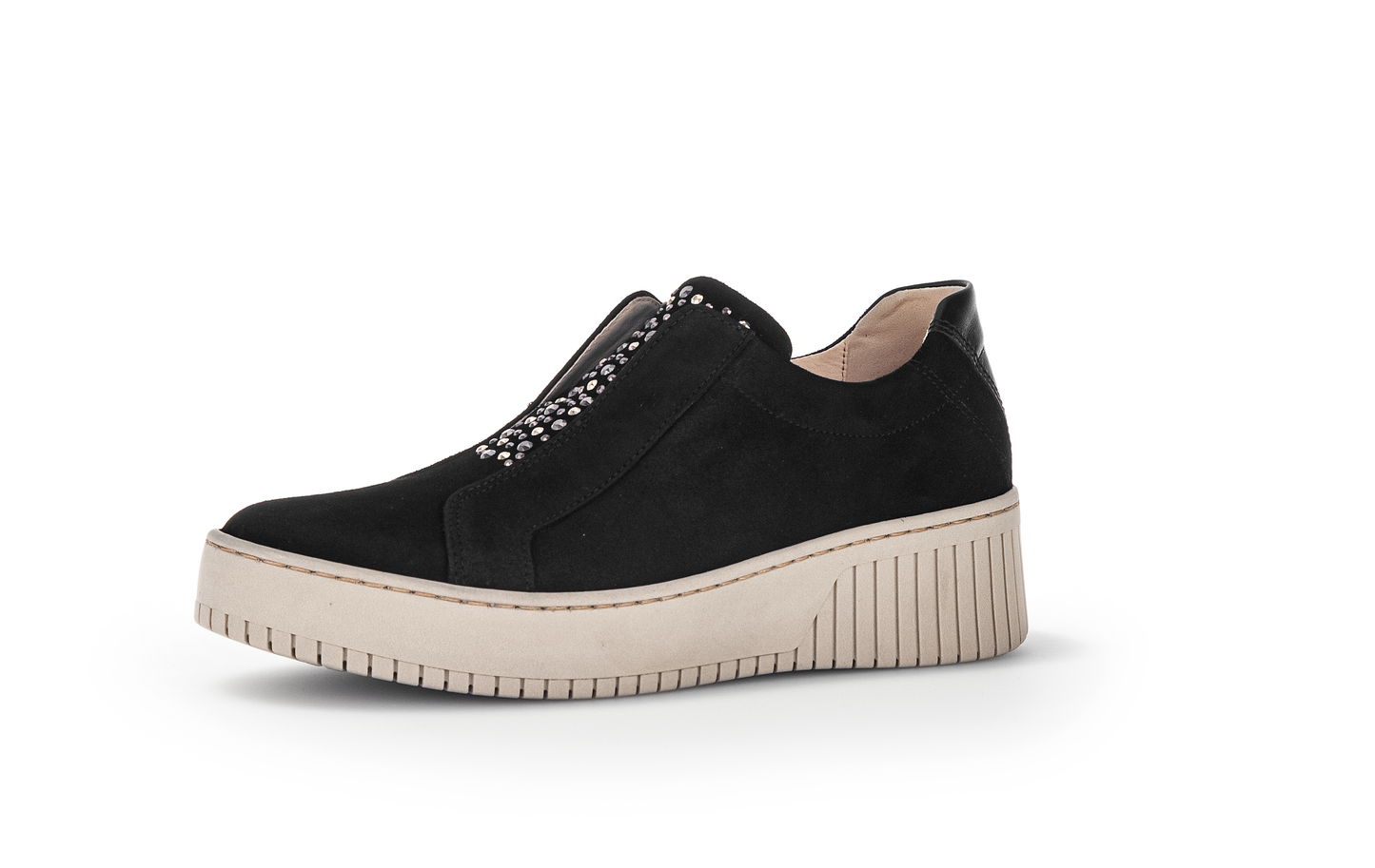 Gabor 33.231.17 Black Slip On Diamonte Trainers