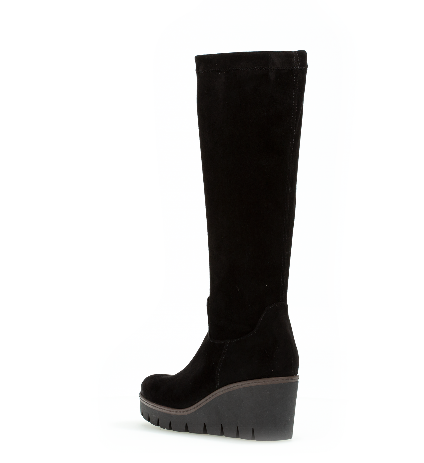 Gabor 34.789.47 Black Suede Wedge M-Stretch High Bootsm