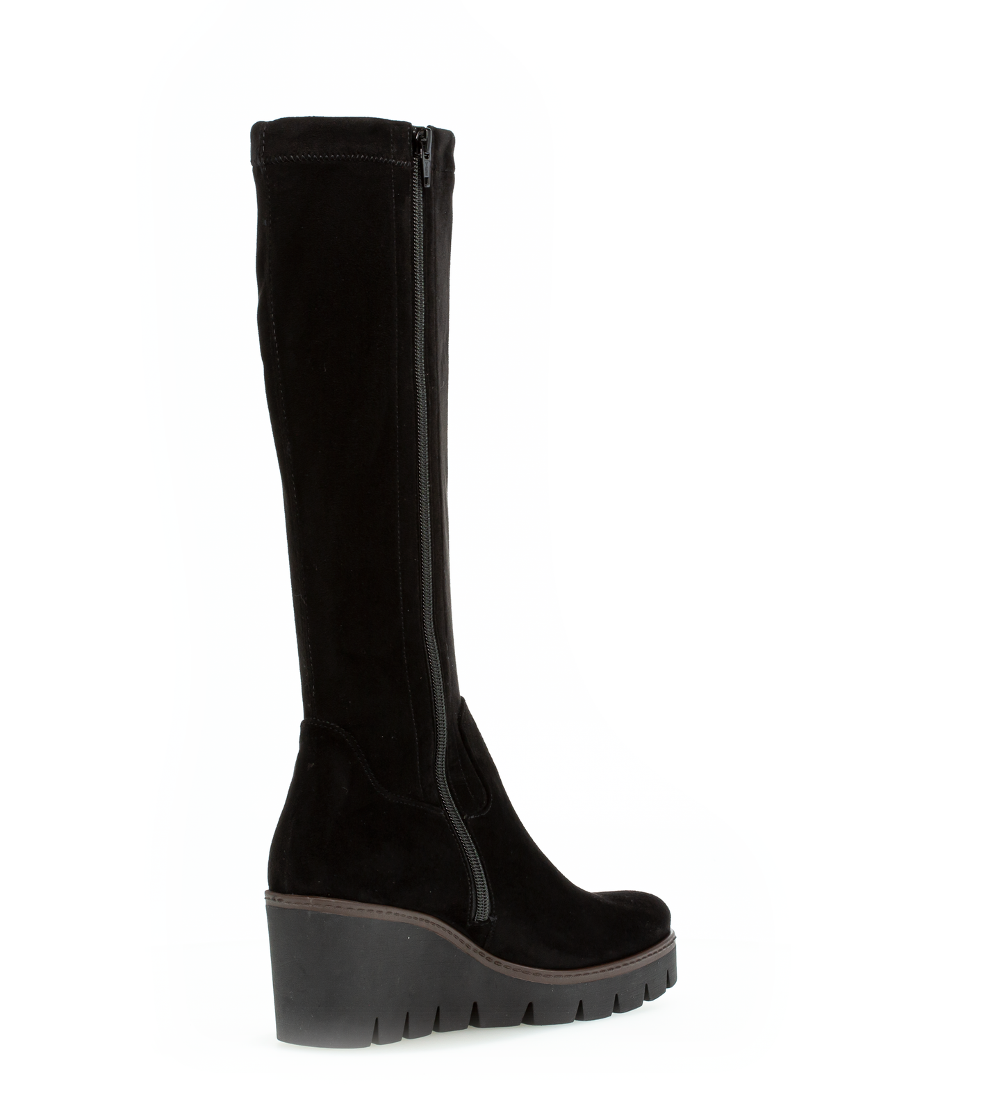 Gabor 34.789.47 Black Suede Wedge M-Stretch High Bootsm