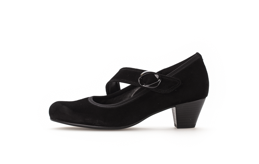 Gabor 36.149.47 Comfort H Fit Black Velcro Block Heels