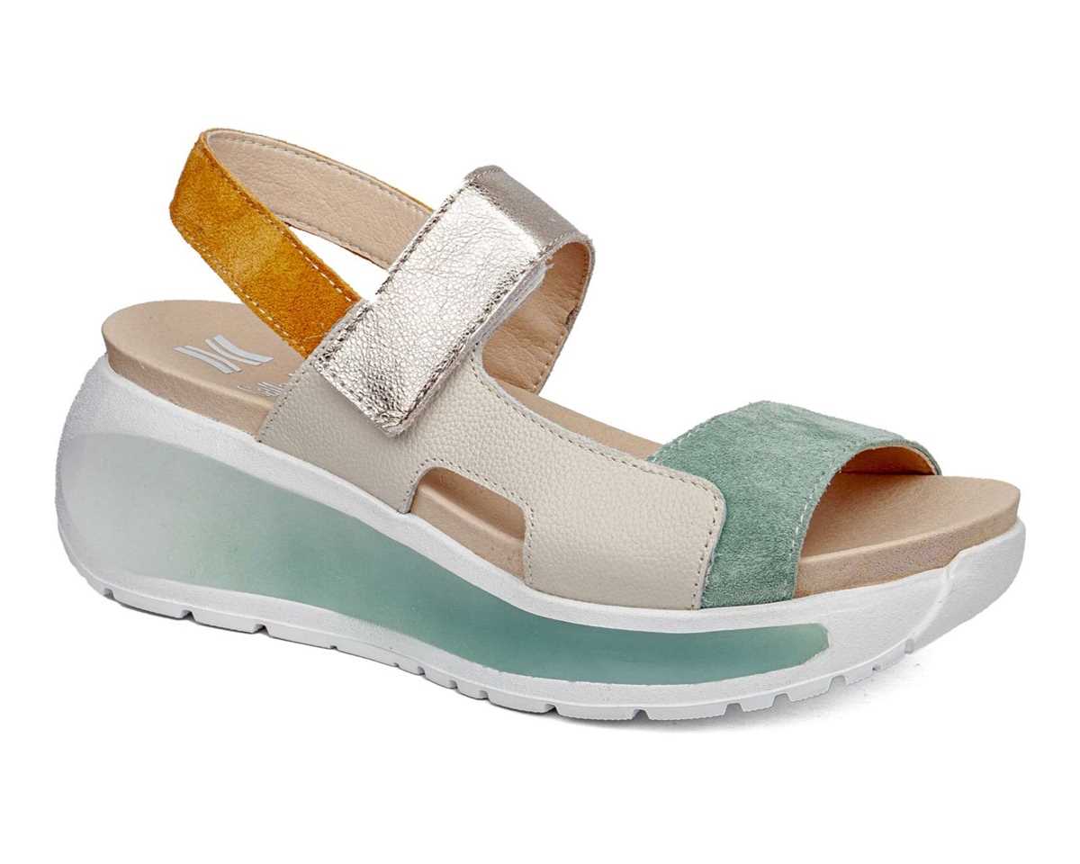 Callaghan 35200 Mint Multi Velcro Sandals with Slingback Strap