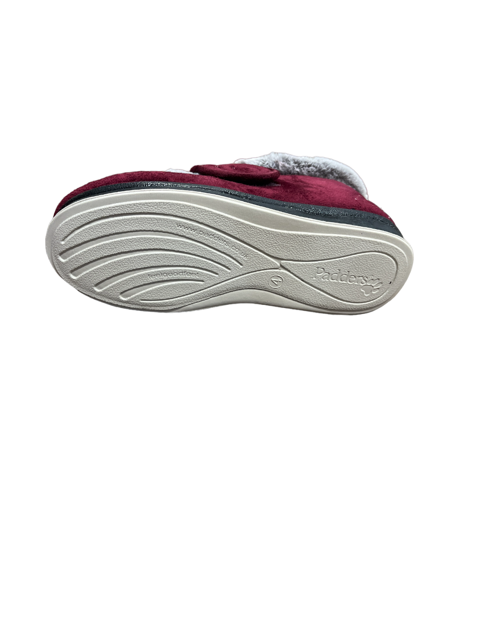 Padders Hush 409/5307 Burgundy Combi Velcro Slippers