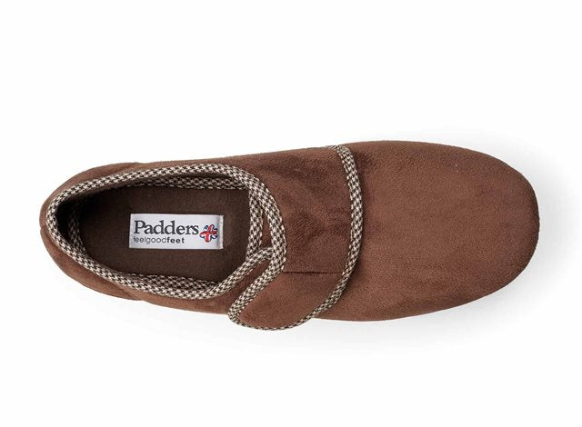 Padders 410/87 Harry Dark Brown Velcro Slippers