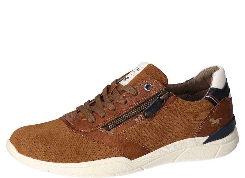 Mustang 4138-311-301 Tan Nubuck Shoes with Zip