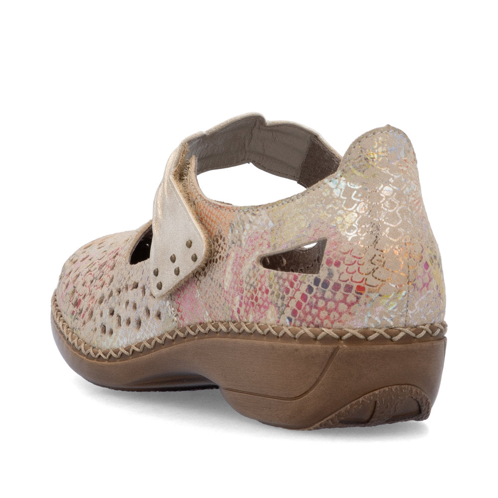 Rieker 41399-92 Gold Shimmer Multi Velcro Shoes