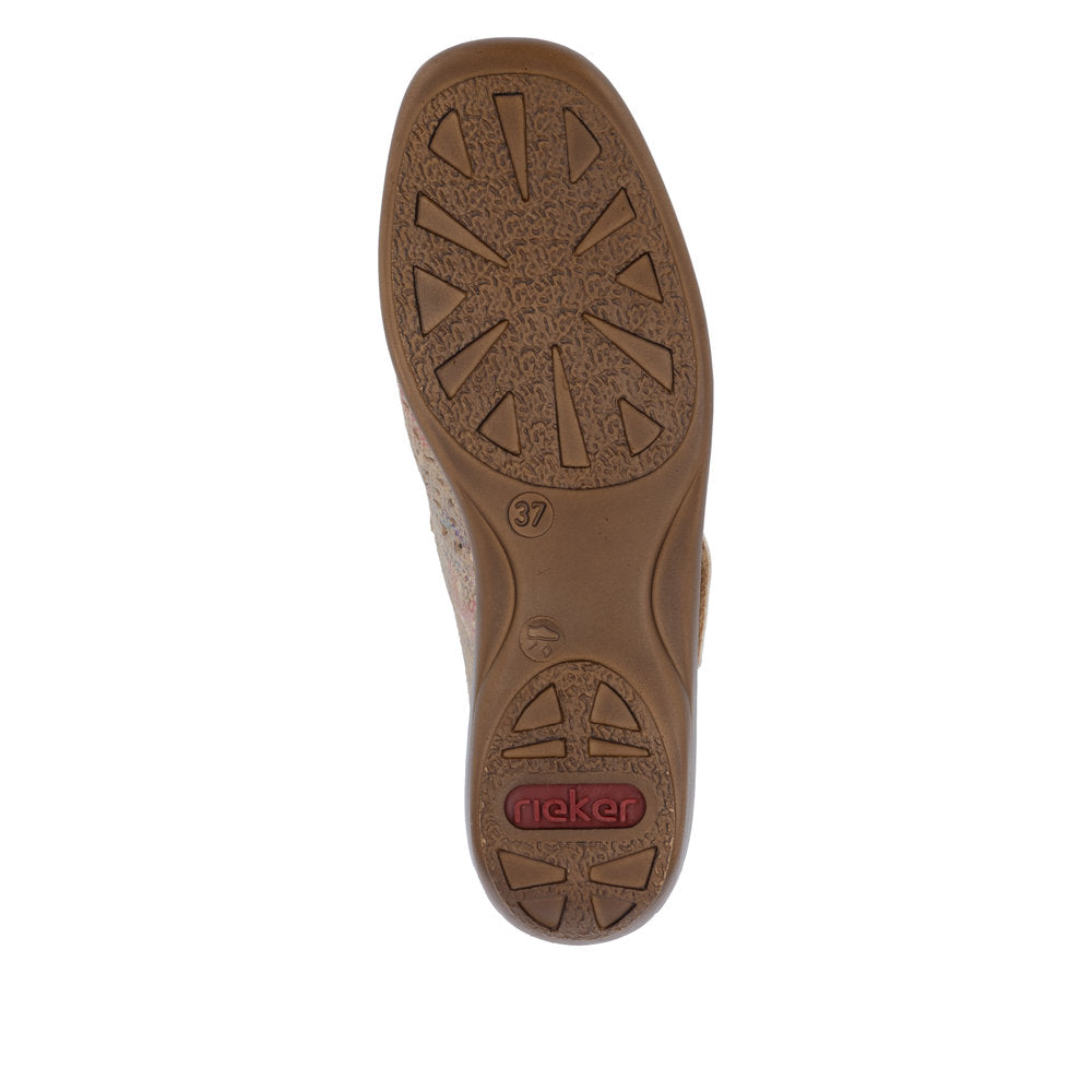 Rieker 41399-92 Gold Shimmer Multi Velcro Shoes