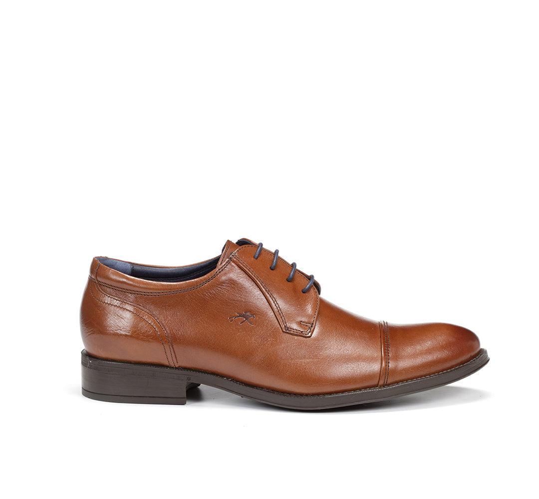 Fluchos 8412 Memory Cuero Tan Lace Shoes