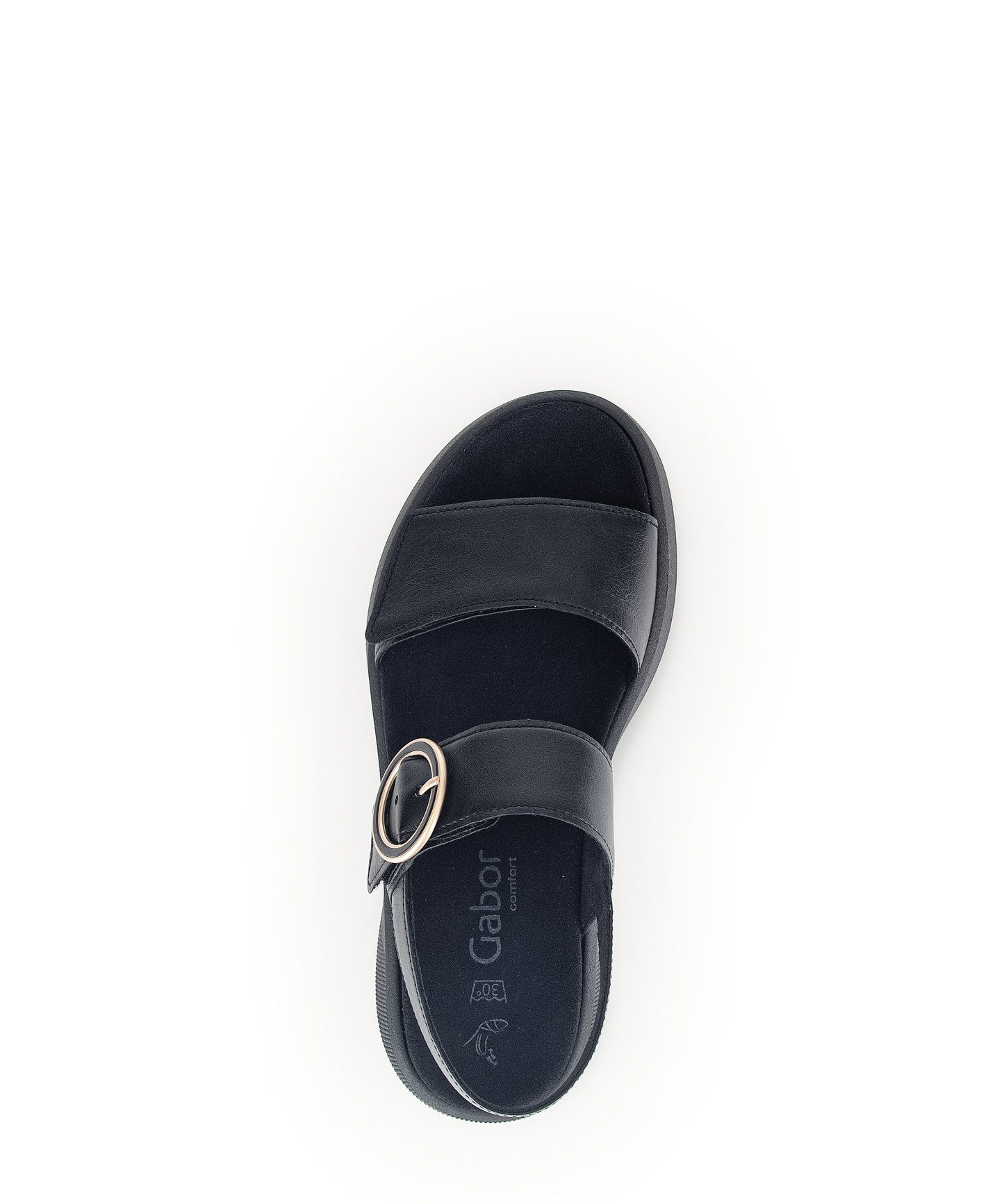 Gabor 42.863.57 Comfort Black Velcro Slingback Sandals