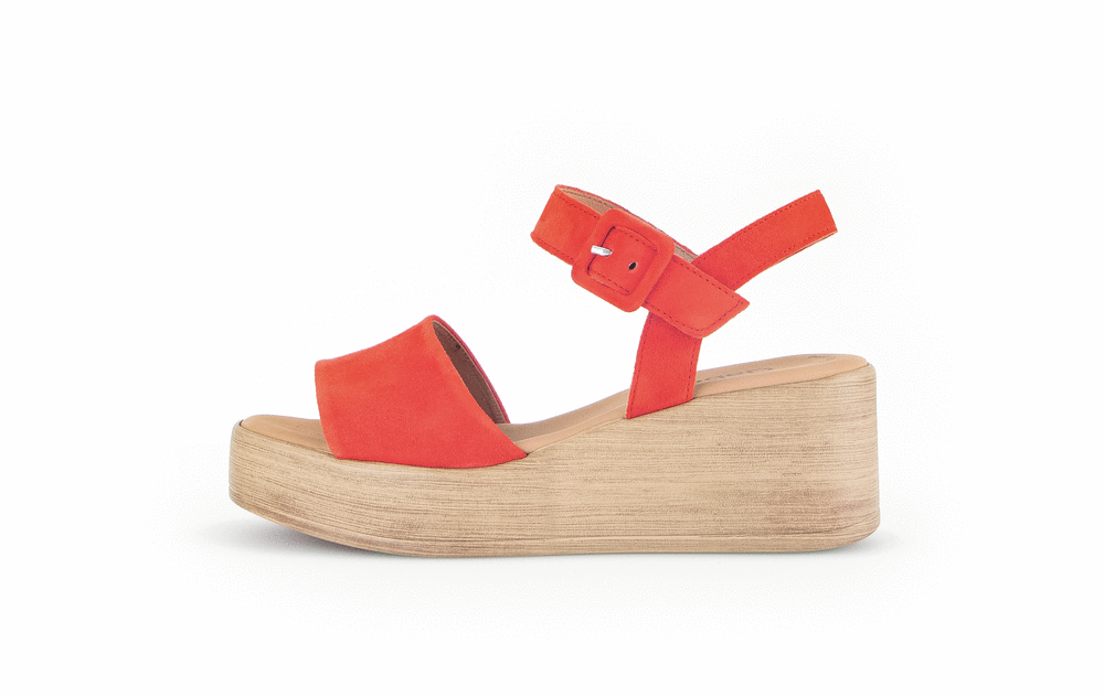 Gabor 44.531.13 Orange Wedge Slingback Sandals