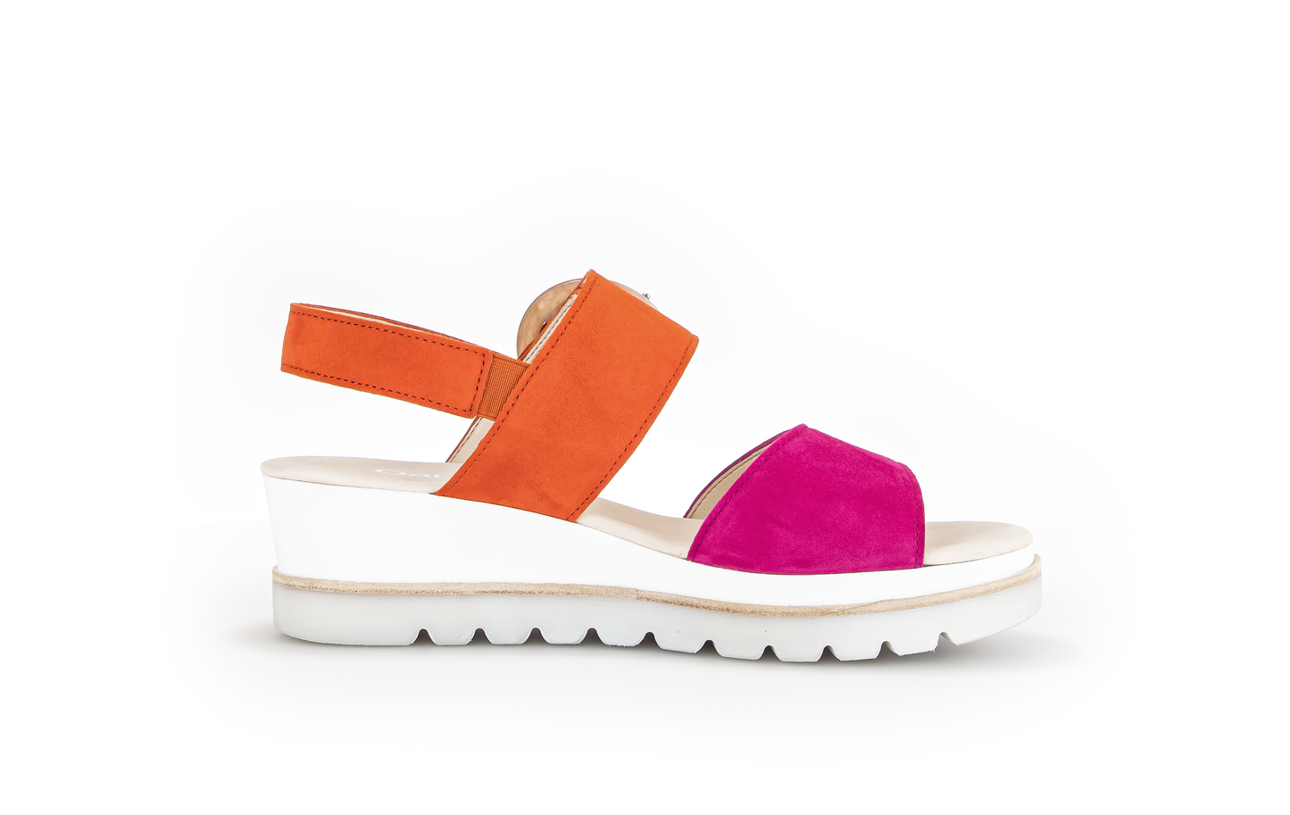 Gabor 44.645.13 Pink & Orange Velcro Slingback Sandals