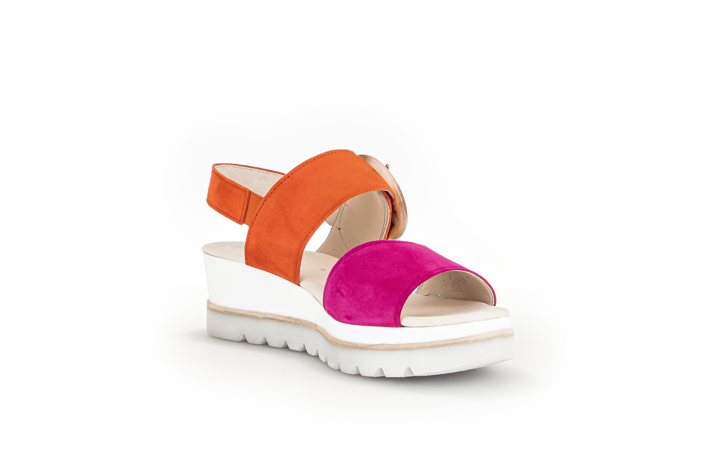 Gabor 44.645.13 Pink & Orange Velcro Slingback Sandals