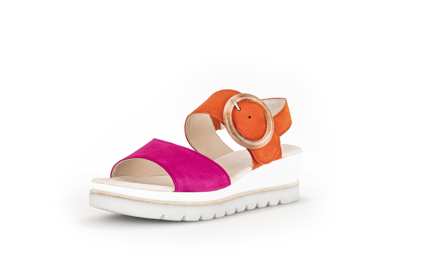 Gabor 44.645.13 Pink & Orange Velcro Slingback Sandals