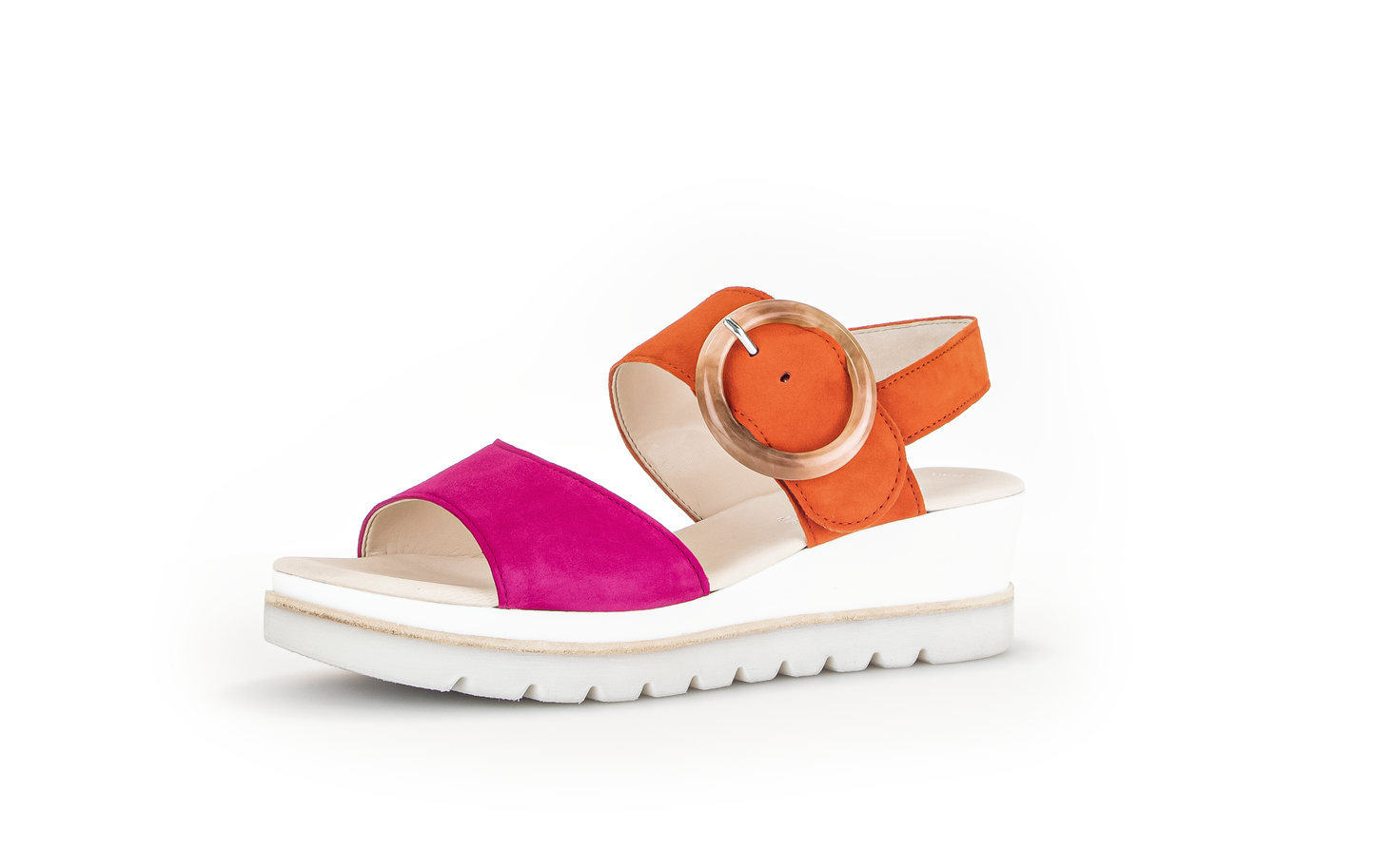 Gabor 44.645.13 Pink & Orange Velcro Slingback Sandals