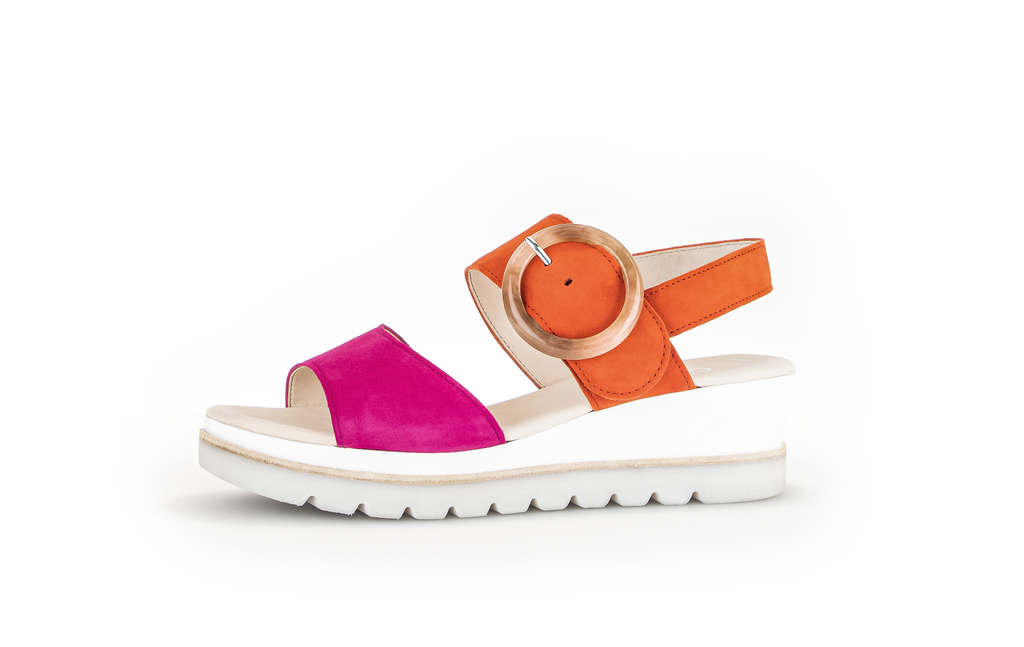 Gabor 44.645.13 Pink & Orange Velcro Slingback Sandals