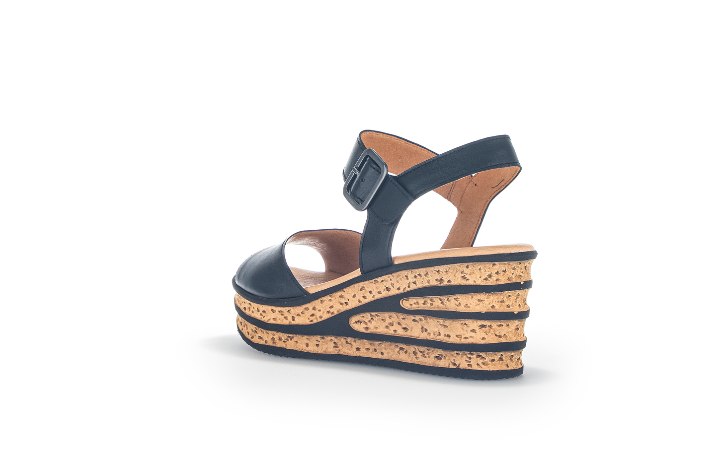 Gabor 44.651.27 Black Slingback Wedge Sandals