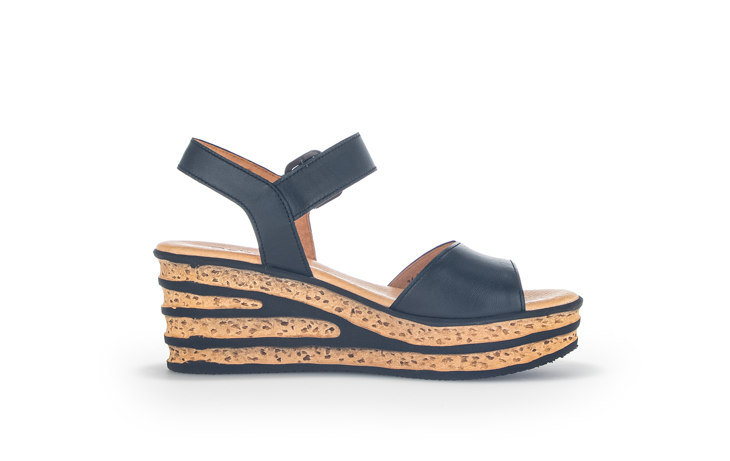 Gabor 44.651.27 Black Slingback Wedge Sandals