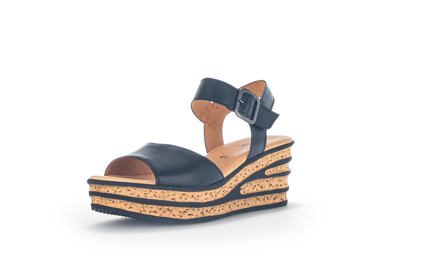Gabor 44.651.27 Black Slingback Wedge Sandals
