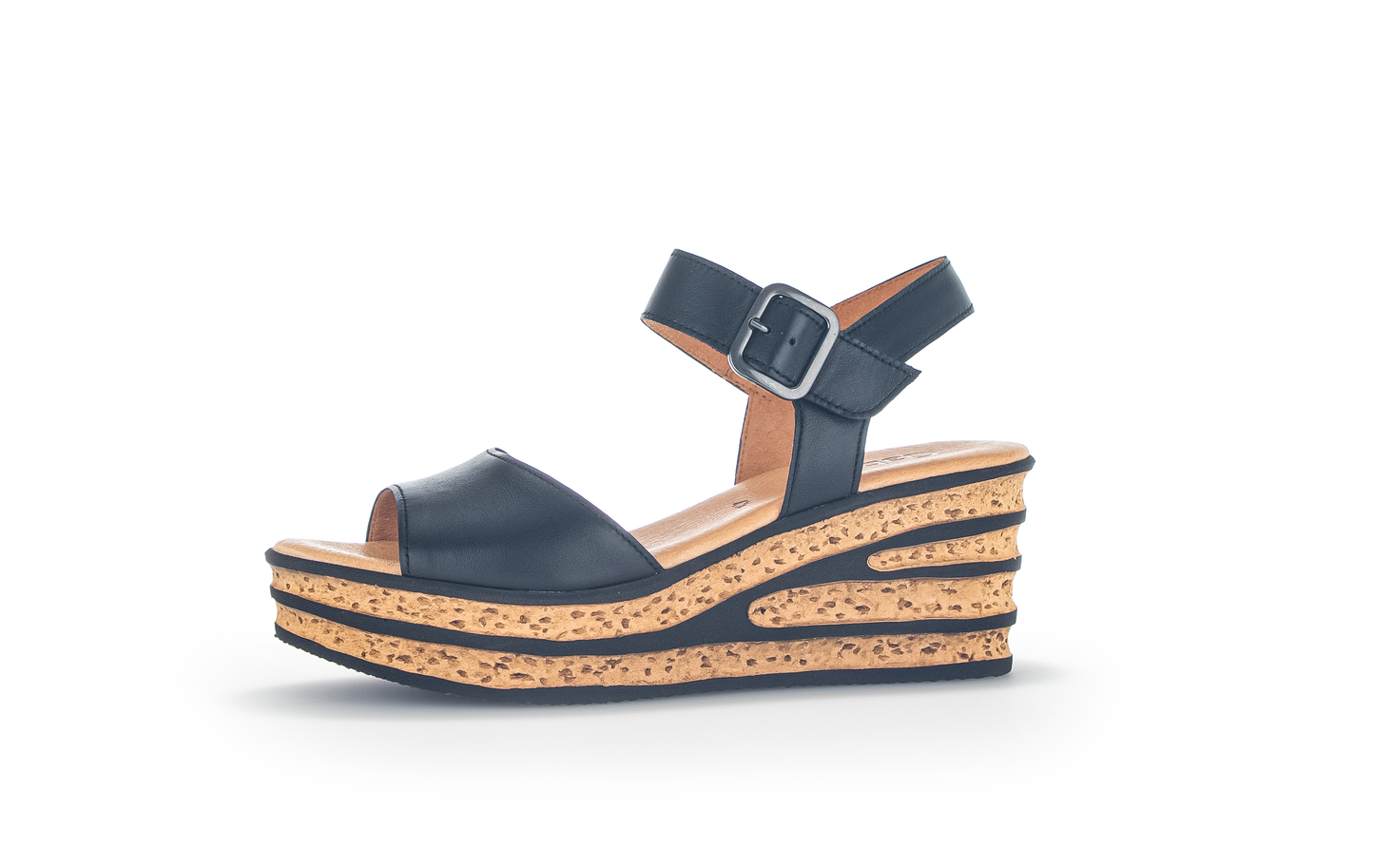 Gabor 44.651.27 Black Slingback Wedge Sandals