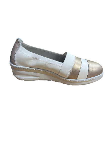 Notton 0659 Platino Gold Cream Slip On Shoes