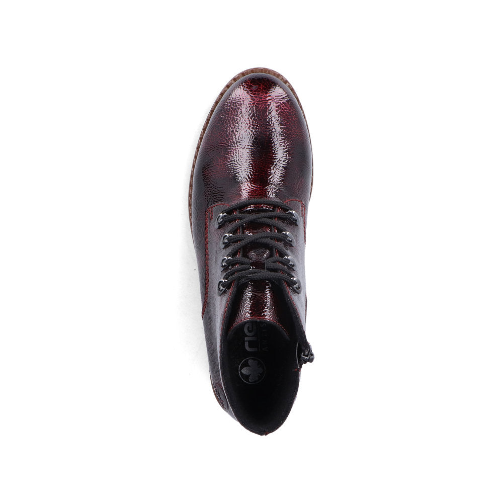 Rieker 44902-35 Burgundy Lace Ankle Boots