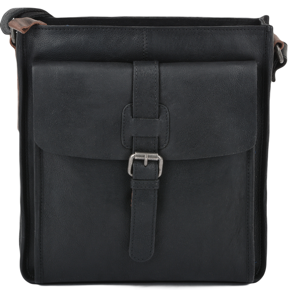 Ashwood Leather 4552 Black Milled VT Body Bag