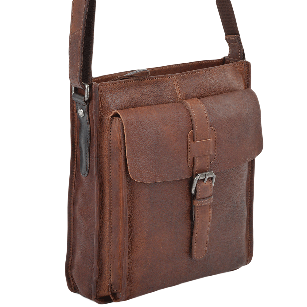 Ashwood Leather 4552 Tan/Brown Milled VT Body Bag