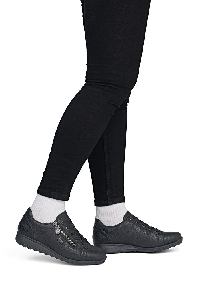 Rieker TEX 47202-00 Black H Fit Shoes with Zip