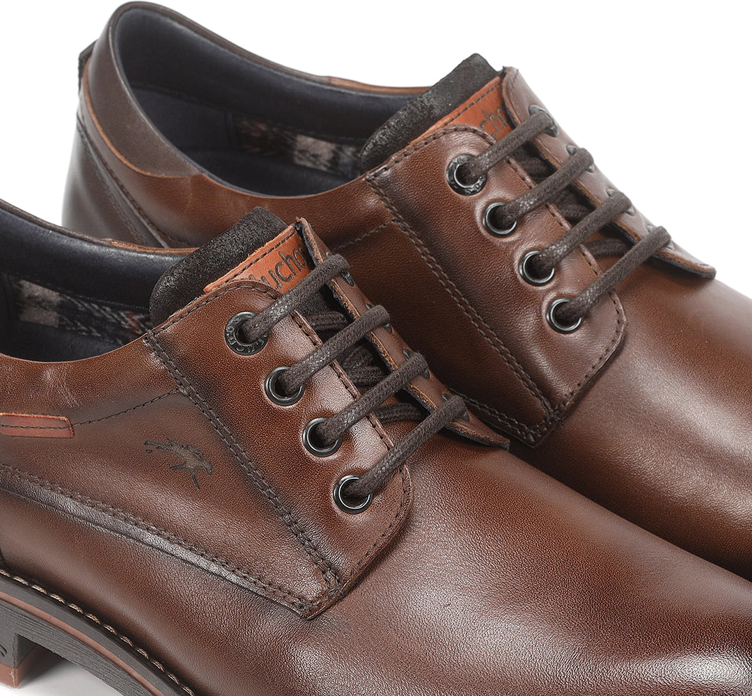 Fluchos F1340 Camel Brown Lace Shoes