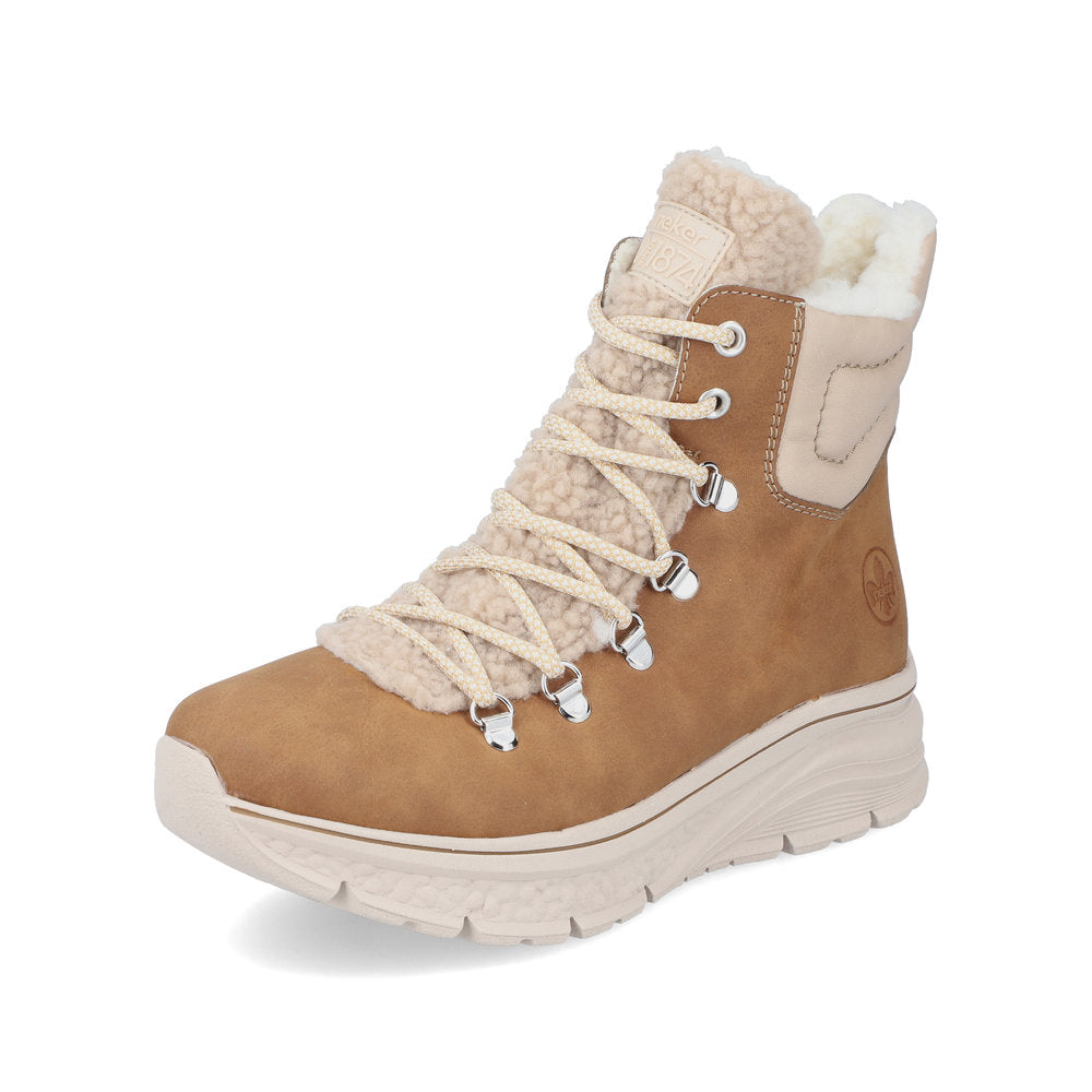 Rieker 48030-24 Tan Brown Lace Boots