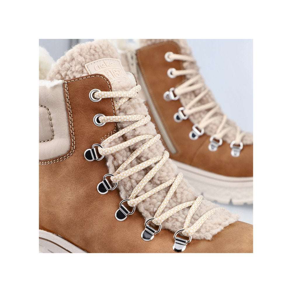 Rieker 48030-24 Tan Brown Lace Boots