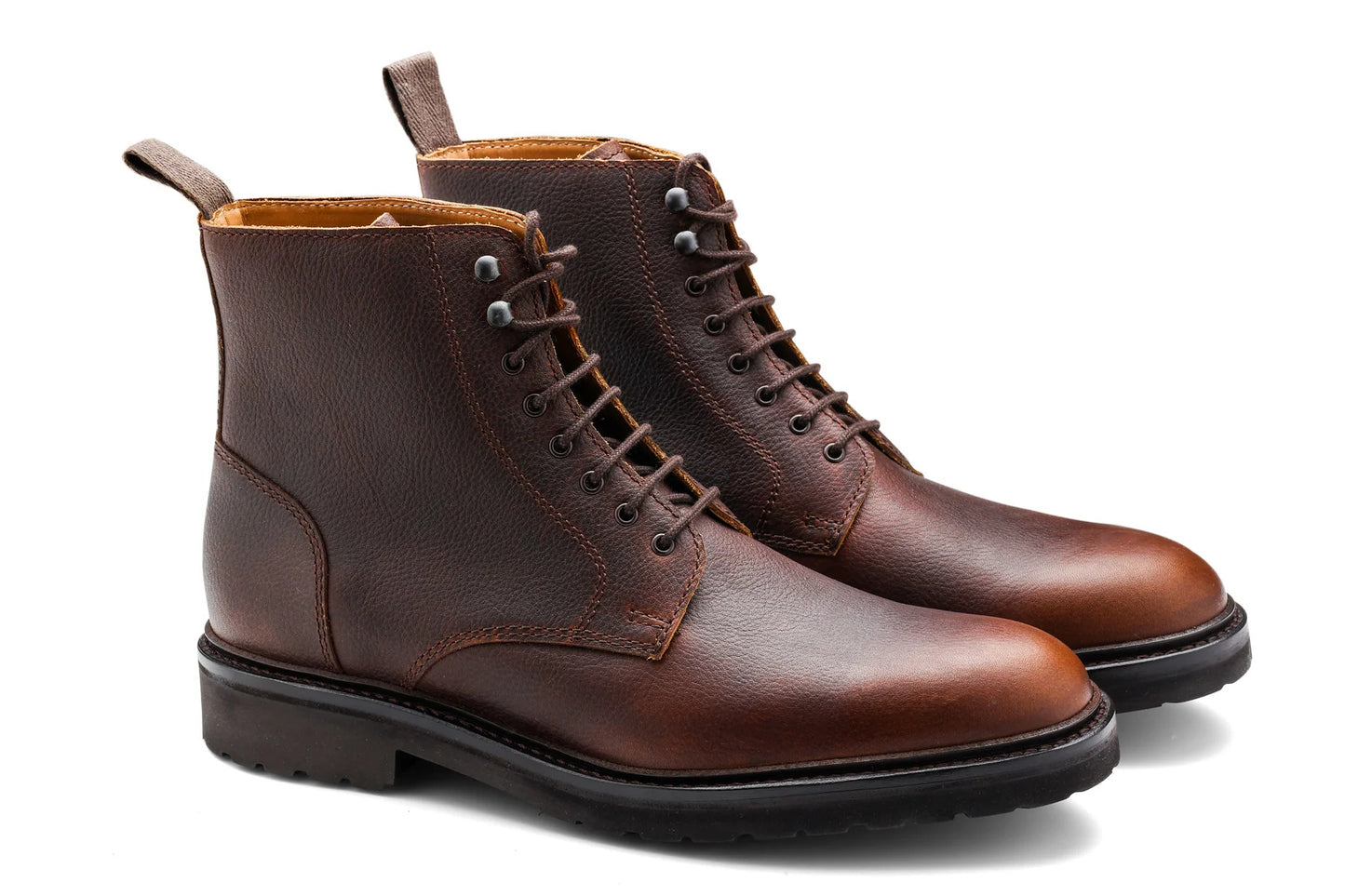 Barker 482637 Newquay Brown Pull Up Grain Lace Boots