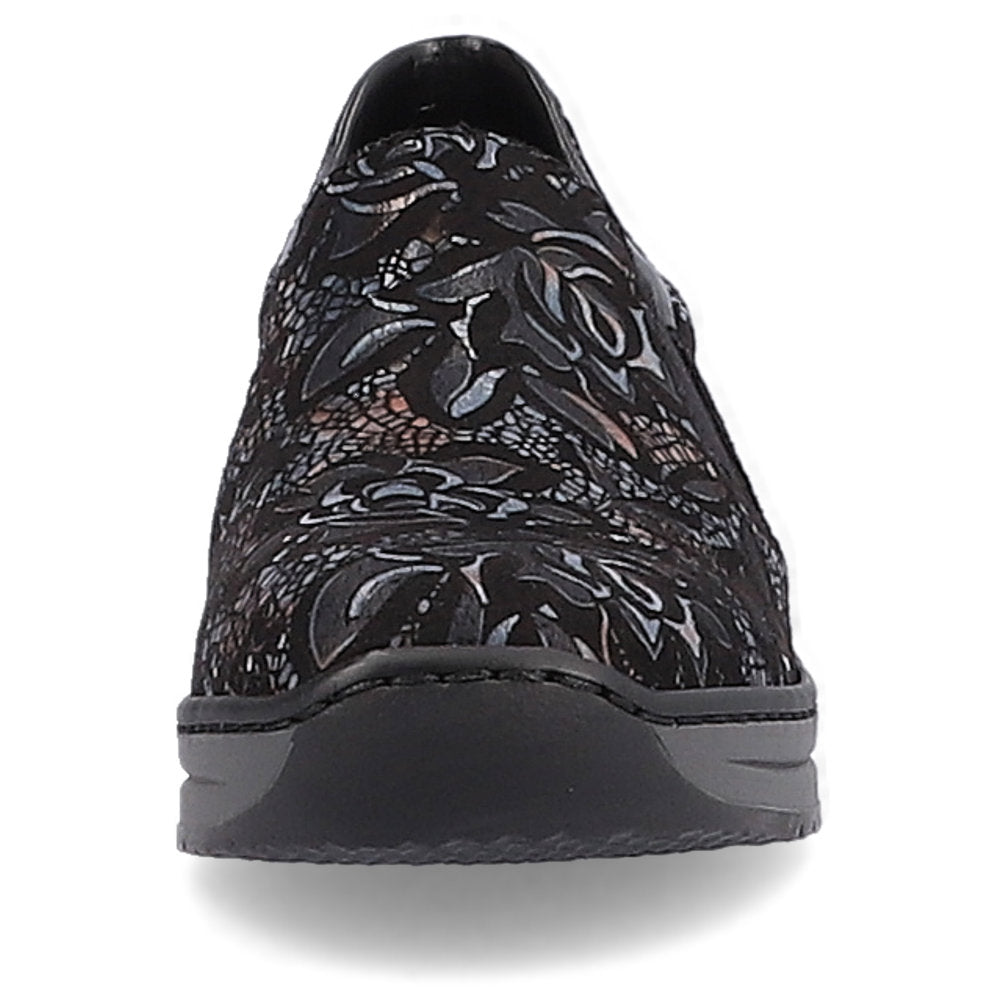 Rieker 48752-90 Black Combi Metallic Slip On Shoes