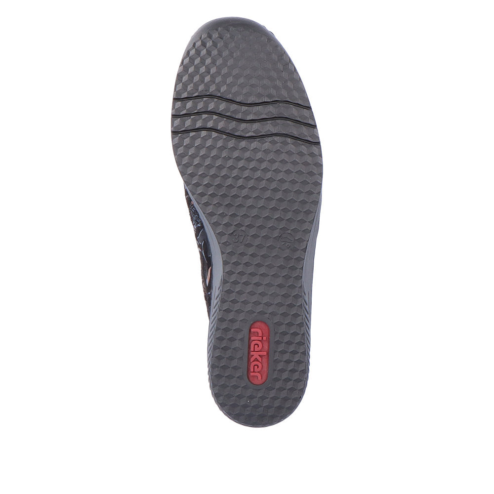 Rieker 48752-90 Black Combi Metallic Slip On Shoes