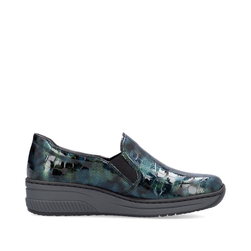 Rieker 48752-92 Blue/Green Multi Slip On Shoes