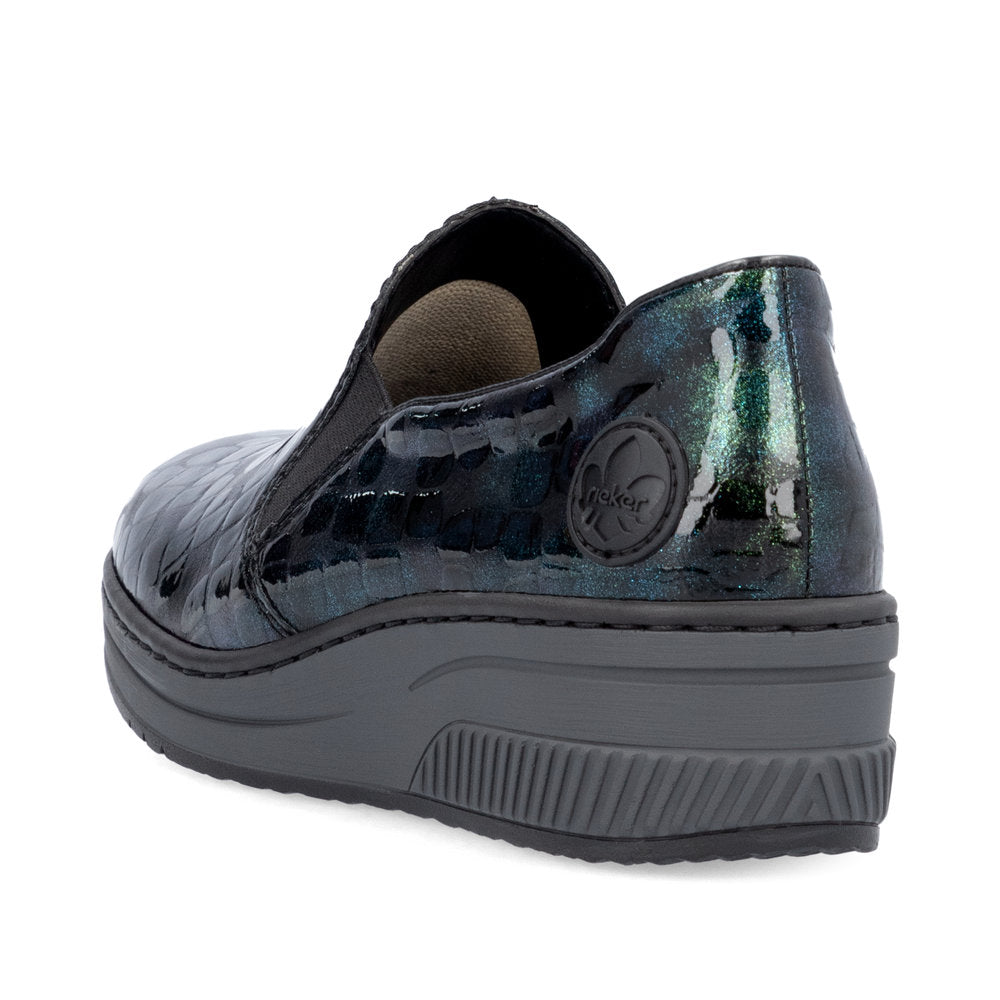 Rieker 48752-92 Blue/Green Multi Slip On Shoes