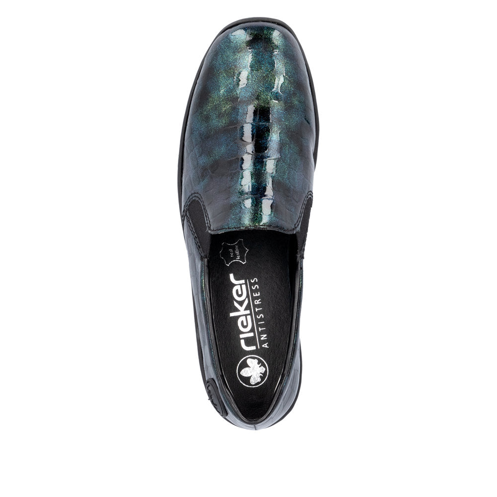 Rieker 48752-92 Blue/Green Multi Slip On Shoes