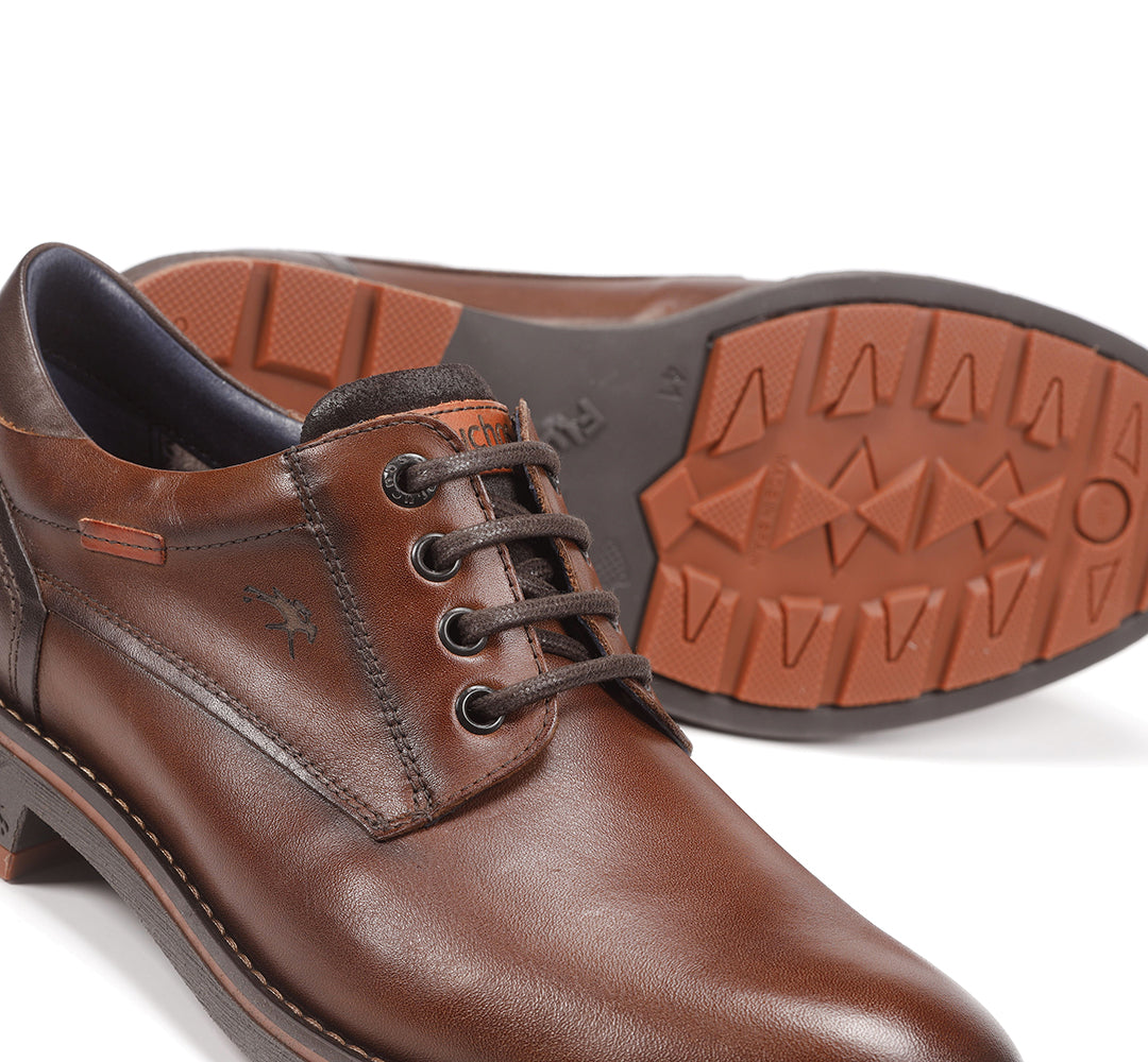 Fluchos F1340 Camel Brown Lace Shoes