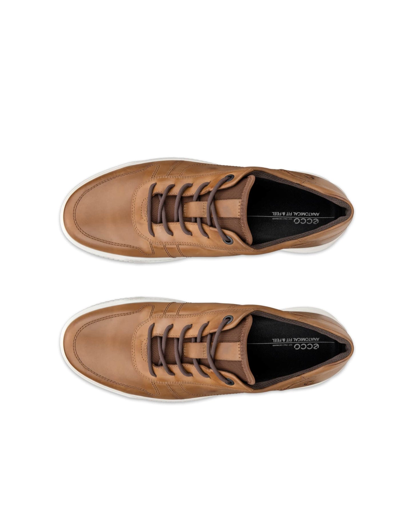 Ecco 501674 02034 Byway Camel Lace Fluidform Shoes with Beige Sole