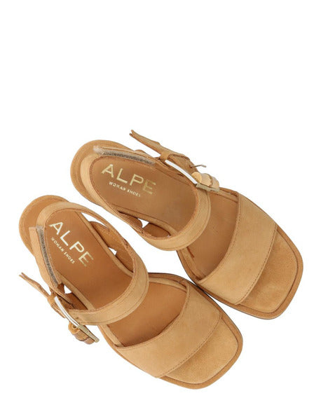 Alpe 5124 11 27 Tan Block Heels with Slingback Strap