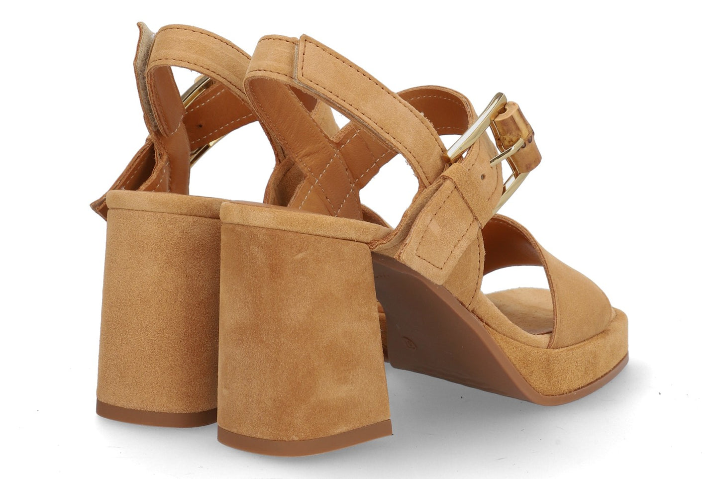 Alpe 5124 11 27 Tan Block Heels with Slingback Strap