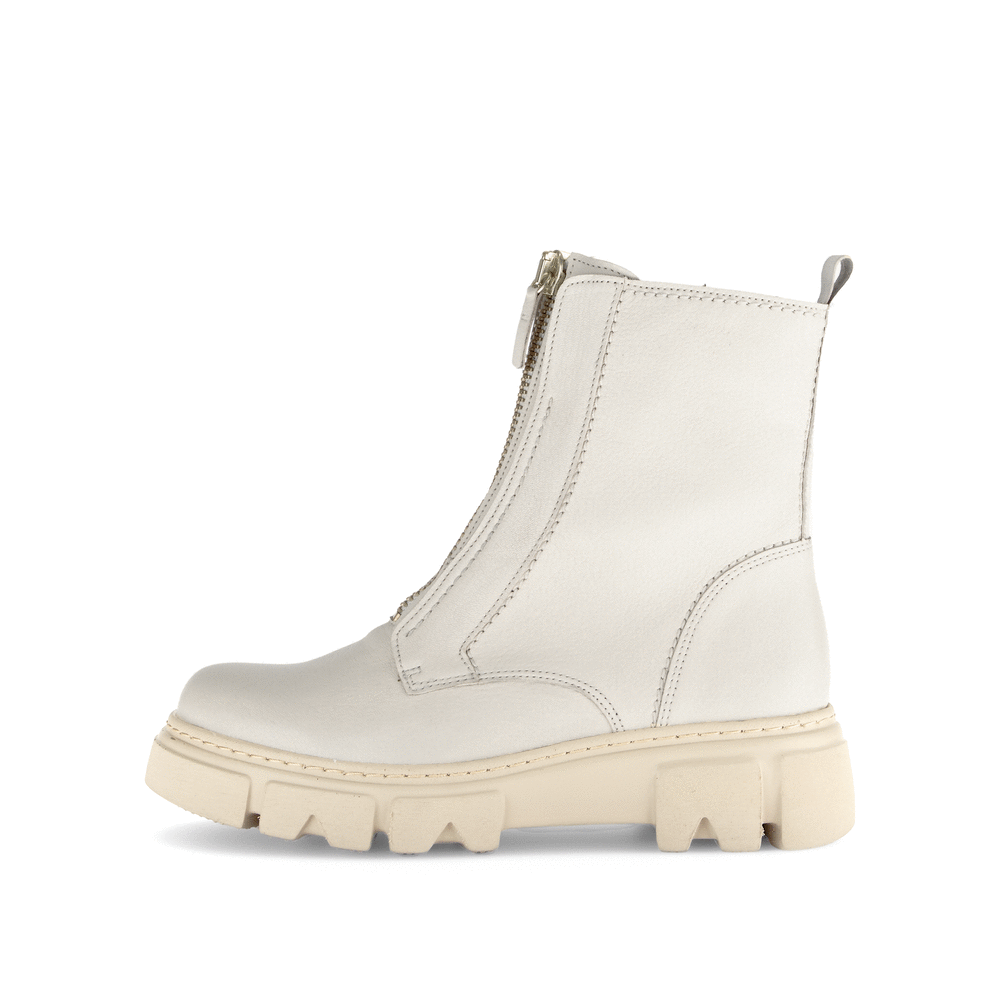 Gabor 51.733.22 Cream Ankle Boots with Front Zip